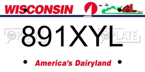 891XYL Wisconsin License Plate