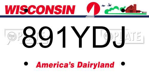 891YDJ Wisconsin License Plate
