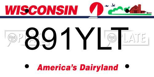 891YLT Wisconsin License Plate
