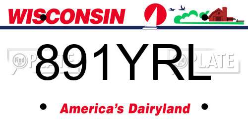 891YRL Wisconsin License Plate