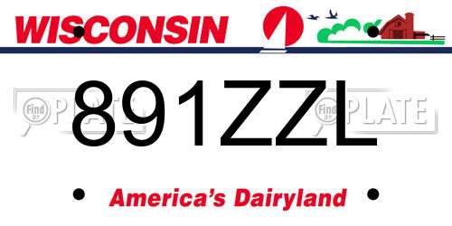 891ZZL Wisconsin License Plate