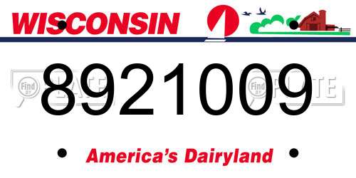 8921009 Wisconsin License Plate