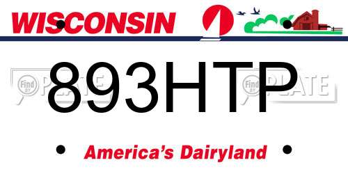 893HTP Wisconsin License Plate