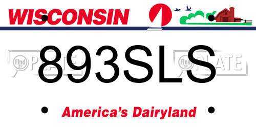 893SLS Wisconsin License Plate