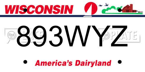 893WYZ Wisconsin License Plate