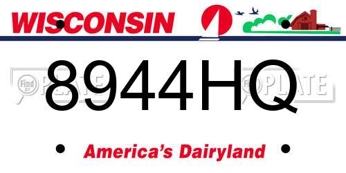 8944HQ Wisconsin License Plate