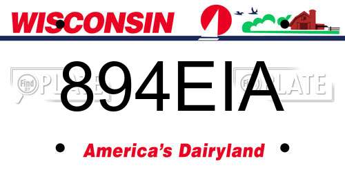 894EIA Wisconsin License Plate