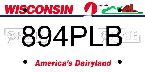 894PLB Wisconsin License Plate