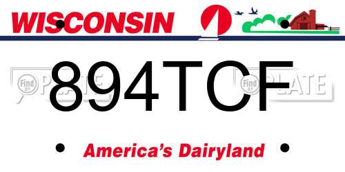 894TCF Wisconsin License Plate