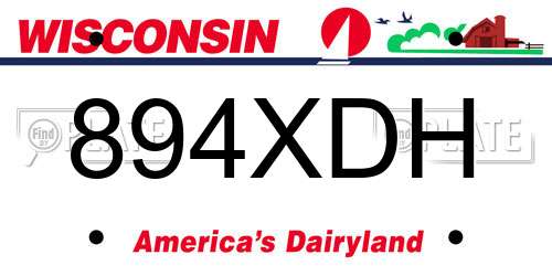 894XDH Wisconsin License Plate