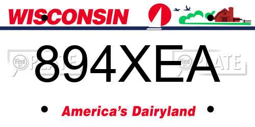 894XEA Wisconsin License Plate
