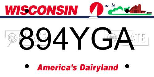894YGA Wisconsin License Plate