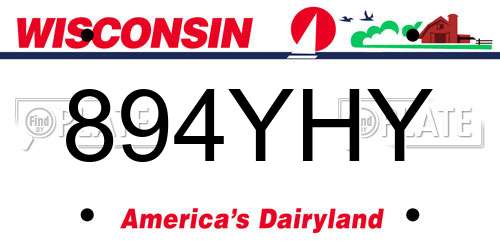 894YHY Wisconsin License Plate