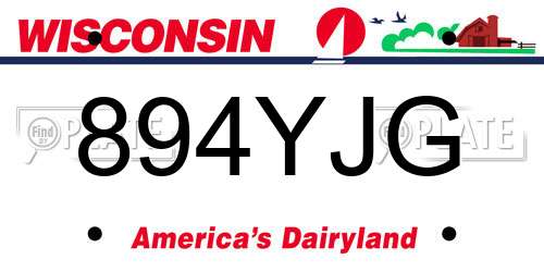 894YJG Wisconsin License Plate