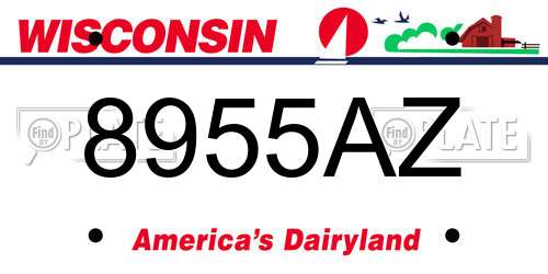 8955AZ Wisconsin License Plate