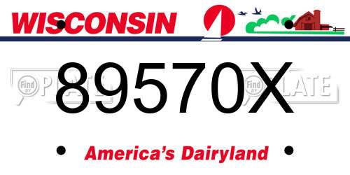 89570X Wisconsin License Plate