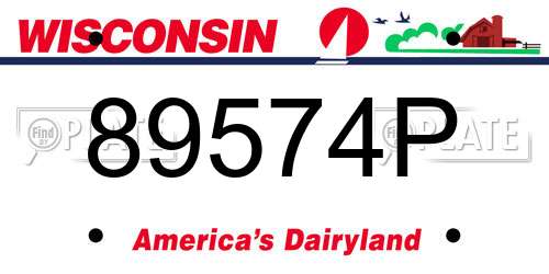 89574P Wisconsin License Plate