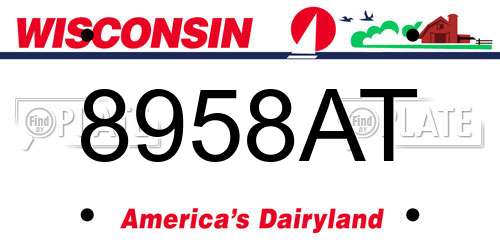 8958AT Wisconsin License Plate
