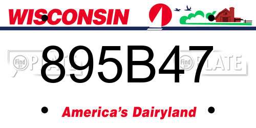 895B47 Wisconsin License Plate