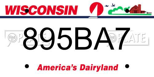 895BA7 Wisconsin License Plate