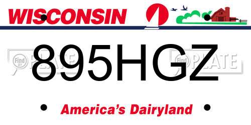 895HGZ Wisconsin License Plate