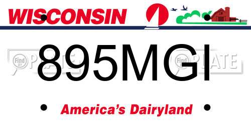 895MGI Wisconsin License Plate