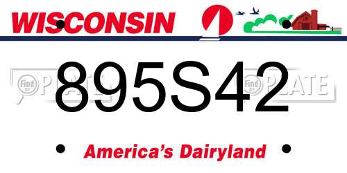 895S42 Wisconsin License Plate