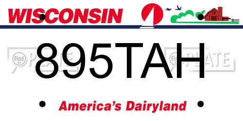 895TAH Wisconsin License Plate