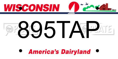 895TAP Wisconsin License Plate