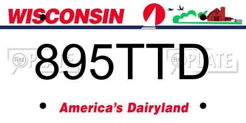 895TTD Wisconsin License Plate