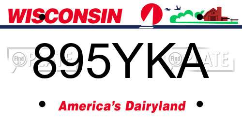 895YKA Wisconsin License Plate