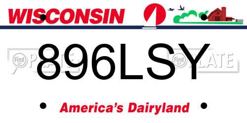 896LSY Wisconsin License Plate