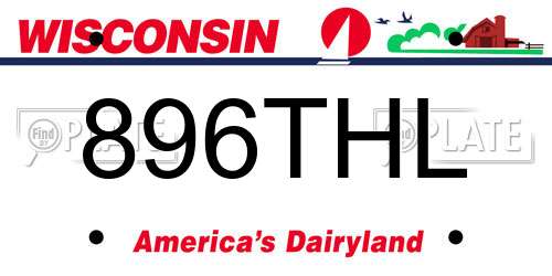 896THL Wisconsin License Plate