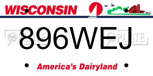 896WEJ Wisconsin License Plate