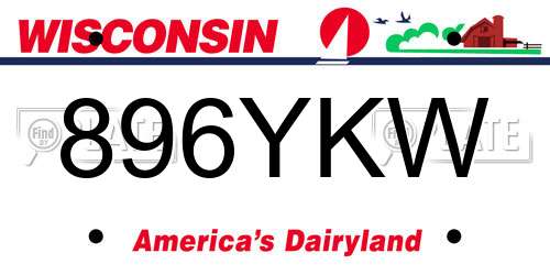 896YKW Wisconsin License Plate