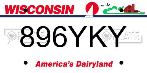 896YKY Wisconsin License Plate