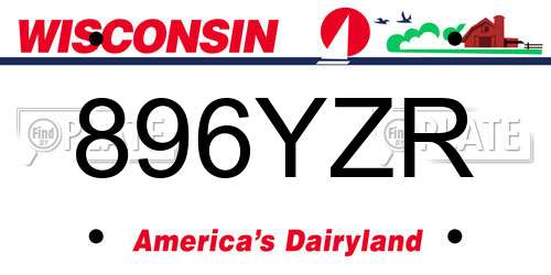 896YZR Wisconsin License Plate