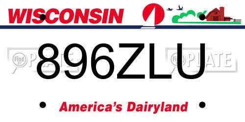 896ZLU Wisconsin License Plate