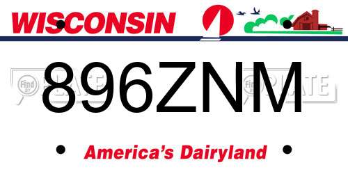 896ZNM Wisconsin License Plate