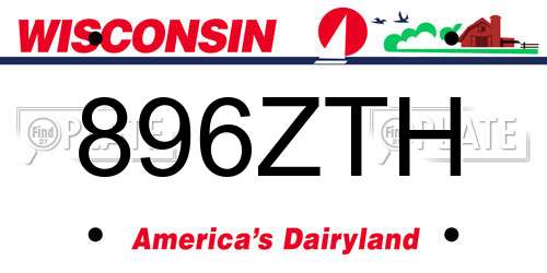 896ZTH Wisconsin License Plate