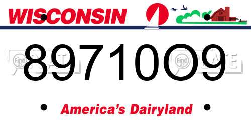 89710O9 Wisconsin License Plate