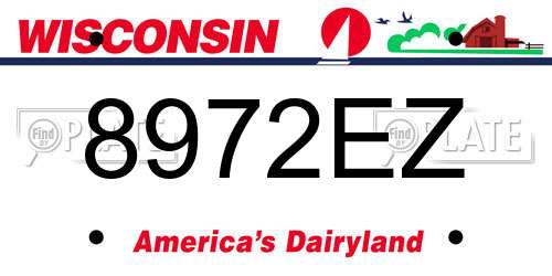 8972EZ Wisconsin License Plate