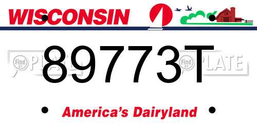 89773T Wisconsin License Plate