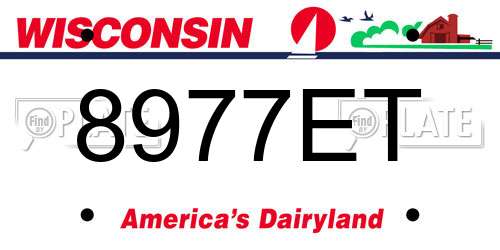 8977ET Wisconsin License Plate