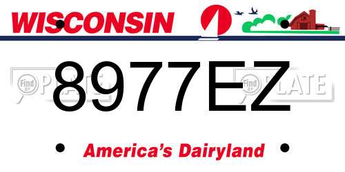 8977EZ Wisconsin License Plate