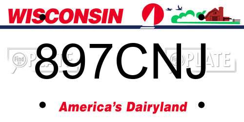 897CNJ Wisconsin License Plate