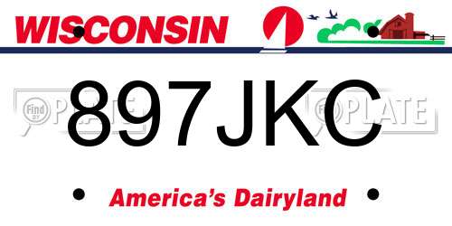 897JKC Wisconsin License Plate