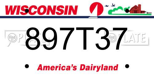 897T37 Wisconsin License Plate