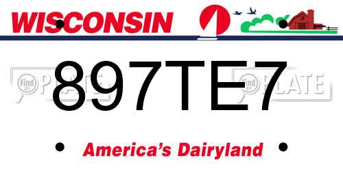 897TE7 Wisconsin License Plate