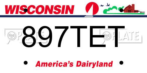 897TET Wisconsin License Plate